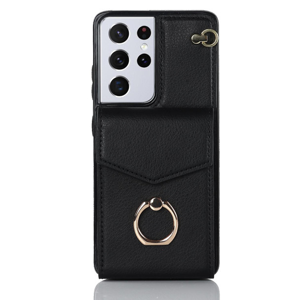 For Samsung Galaxy S21 Ultra 5G Anti-theft RFID Card Slot Phone Case(Black)