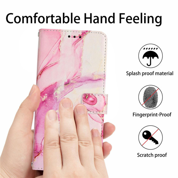 For Motorola Moto G Stylus 5G 2022 Painted Marble Pattern Leatherette Phone Case(Rose Gold)