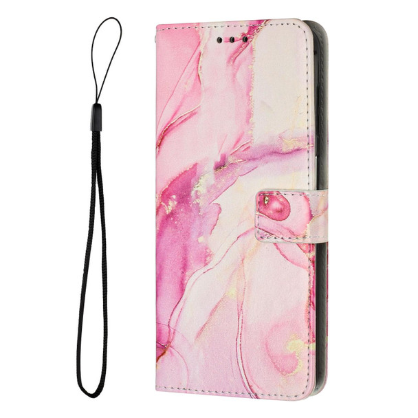 For Motorola Moto X30 Pro / Edge 30 Ultra Painted Marble Pattern Leatherette Phone Case(Rose Gold)