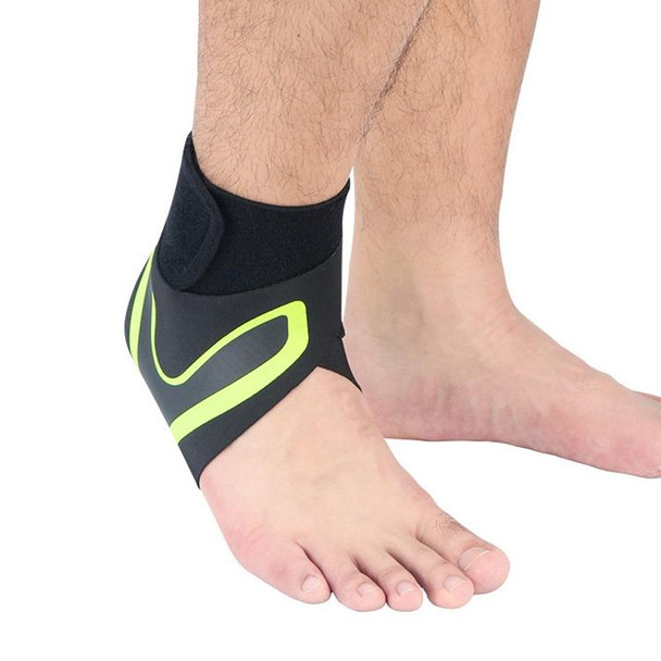 2 PCS Sports Compression Anti-Sprain Ankle Guard Outdoor Basketball Football Climbing Protective Gear, Specification: S, Left Foot (Black Green)