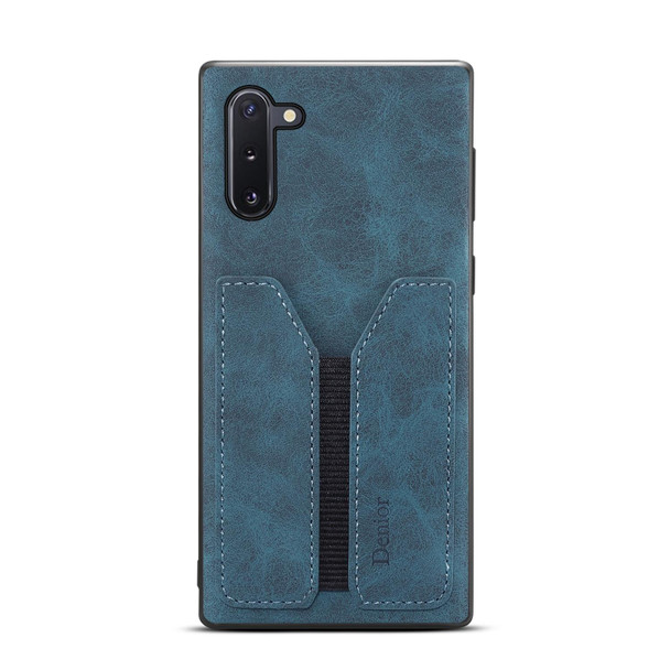 For Samsung Galaxy Note10 Denior DV Elastic Card PU Back Cover Phone Case(Blue)