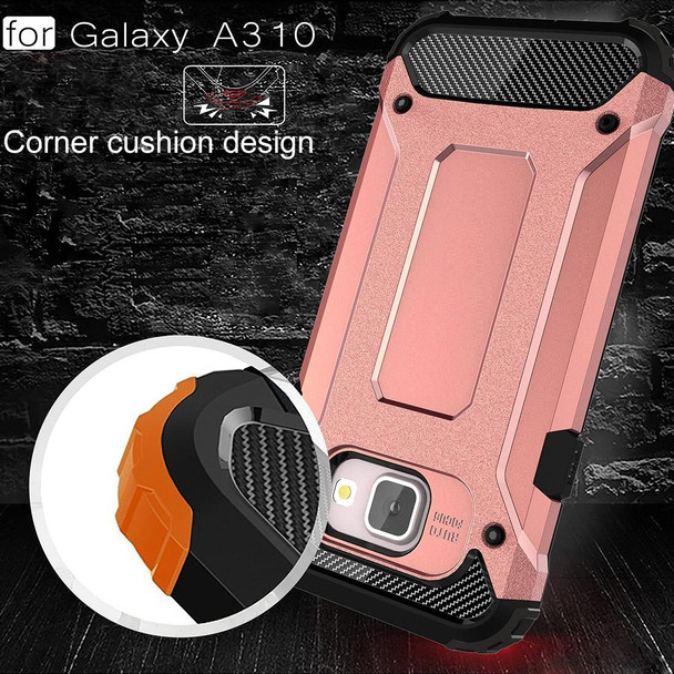 For Galaxy A3 (2016) / A310 Tough Armor TPU + PC Combination Case(Rose Gold)