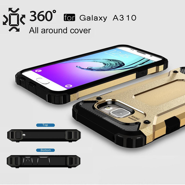 For Galaxy A3 (2016) / A310 Tough Armor TPU + PC Combination Case(Gold)