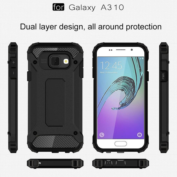 For Galaxy A3 (2016) / A310 Tough Armor TPU + PC Combination Case(Black)