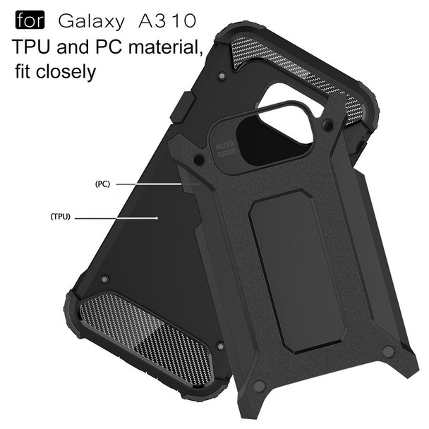 For Galaxy A3 (2016) / A310 Tough Armor TPU + PC Combination Case(Black)