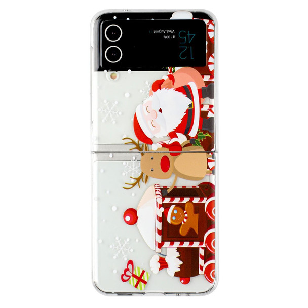 For Samsung Galaxy Z Flip 3 5G Foldable Christmas Colored Painting PC Phone Case(Christmas House)