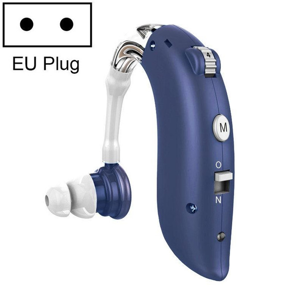 GM-105 Smart Noise Cancelling Ear-hook Rechargeable Elderly Hearing Aids, Spec: EU Plug(Blue)