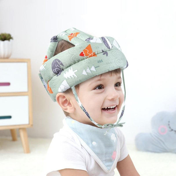 Baby Breathable Anti-fall Head Protective Cap Baby Protective Cap Toddler Bumper Cap, Spec: White Dinosaur