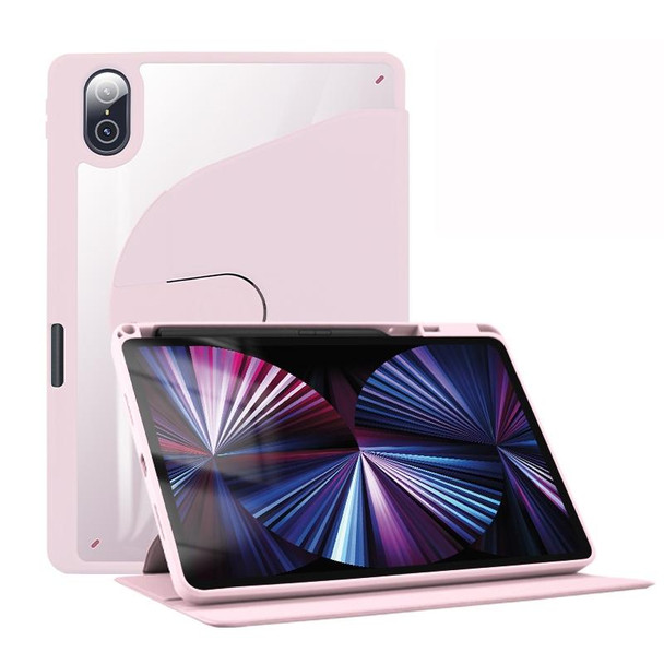 For Honor Pad 8 12 inch 2022 Acrylic 360 Degree Rotation Holder Tablet Leatherette Case(Baby Pink)