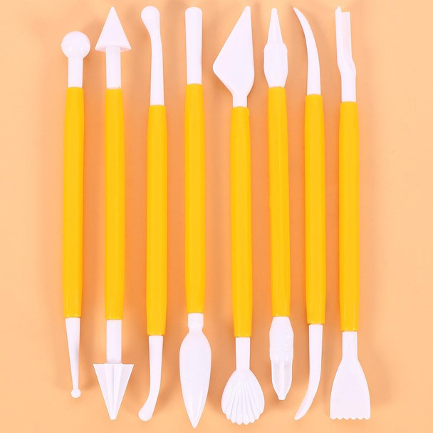 10 Sets Carving Pen Cake Fondant Carving Knife Making Cutting Tool 01071 Yellow (OPP Bag Packaging)