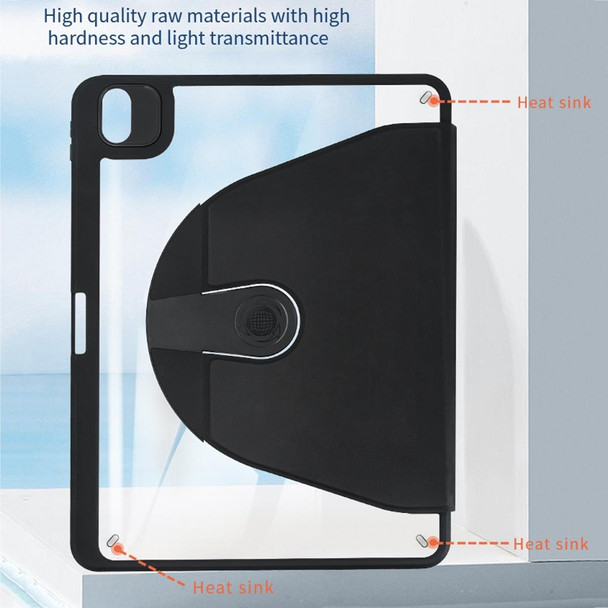 For iPad mini 5 / 4 Acrylic 360 Degree Rotation Holder Tablet Leatherette Case(Purple)