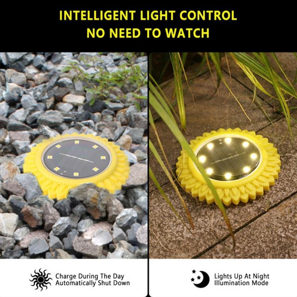 2 PCS 8 LEDs Solar Petals Buried Lamp Waterproof Garden Lawn Light, Specification: Sunflower (Warm Light)