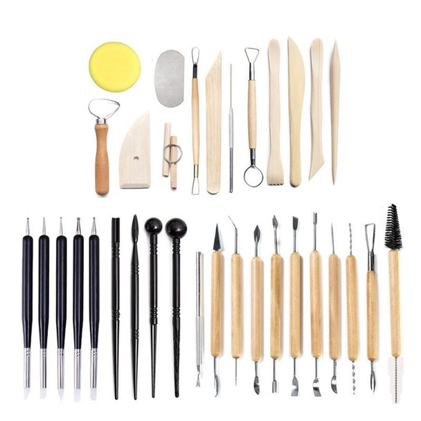 34 PCS/Set Pottery Tool Set Clay Carving Knife Indentation Pen Set