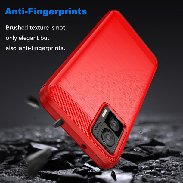 For Motorola Edge 30 Neo Brushed Texture Carbon Fiber TPU Phone Case(Red)