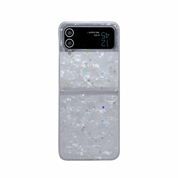 For Samsung Galaxy Z Flip3 5G Shell Pattern Glitter Shockproof Phone Case(Grey)