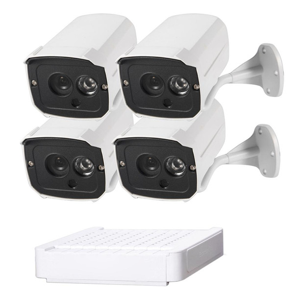 N4B7-Mini/L 4 Ch 720P 1.0 Mega Pixel IP Camera NVR Kit, Support Night Vision / Motion Detection, IR Distance: 20m