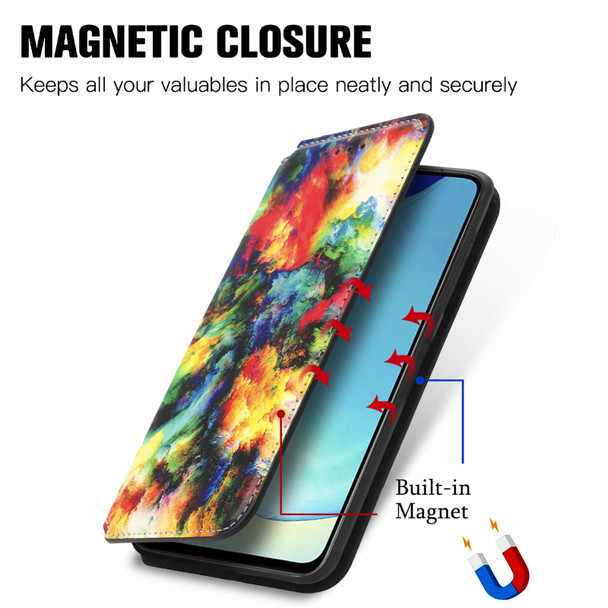 For vivo V25 CaseNeo Colorful Magnetic Leather Phone Case(Colorful Cloud)