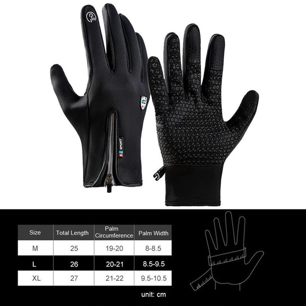 A045 Cycling Gloves Touch Screen Windproof Waterproof Sport Keep Warm Gloves, Size: M(Navy)