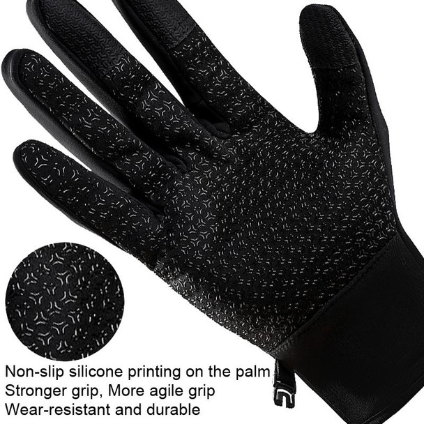 A045 Cycling Gloves Touch Screen Windproof Waterproof Sport Keep Warm Gloves, Size: M(Black)