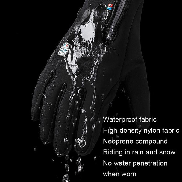 A045 Cycling Gloves Touch Screen Windproof Waterproof Sport Keep Warm Gloves, Size: L(Gray)