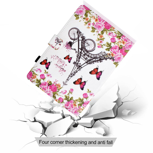 For iPad 10th Gen 10.9 2022 Colored Drawing Stitching Smart Leatherette Tablet Case(Flower Tower)