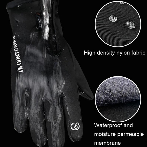 HUNTRANGE A022 Outdoor Waterproof Touch Screen Riding Keep Warm Gloves, Size: M(Gray)