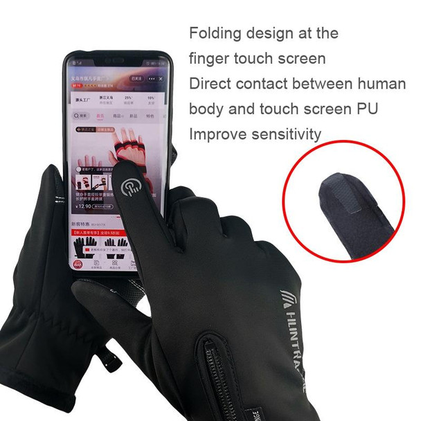 HUNTRANGE A022 Outdoor Waterproof Touch Screen Riding Keep Warm Gloves, Size: XL(Black)