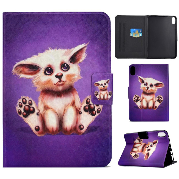 For iPad 10th Gen 10.9 2022 Electric Pressed Colored Drawing Smart Leatherette Tablet Case(Golden Fox)