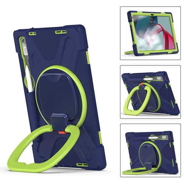 For Lenovo Pad Pro 2022 11.2 inch Silicone + PC Protective Tablet Case(Navy Blue Lime)