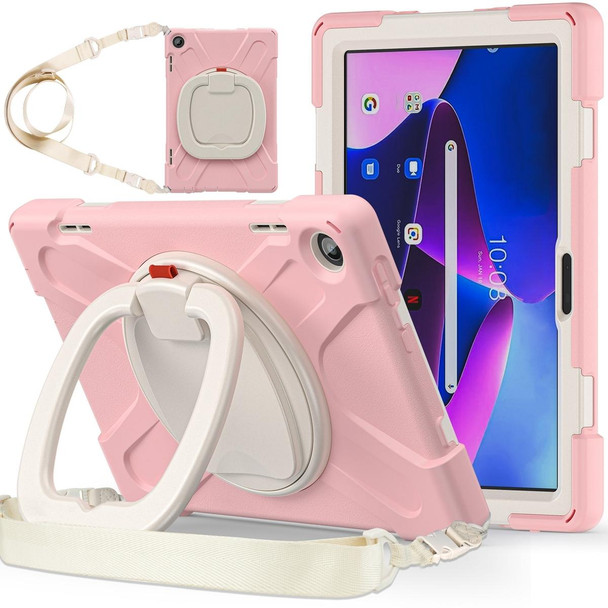 For Lenovo Tab M10 10.1 3rd Gen Silicone + PC Protective Tablet Case(Cherry Blossom Pink)