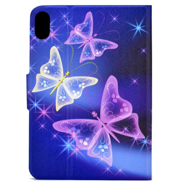 For iPad 10th Gen 10.9 2022 Electric Pressed Colored Drawing Smart Leatherette Tablet Case(Starry Sky Butterfly)