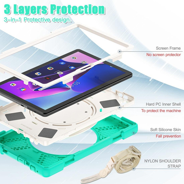 For Lenovo Tab M10 10.1 3rd Gen Silicone + PC Protective Tablet Case(Mint Green)