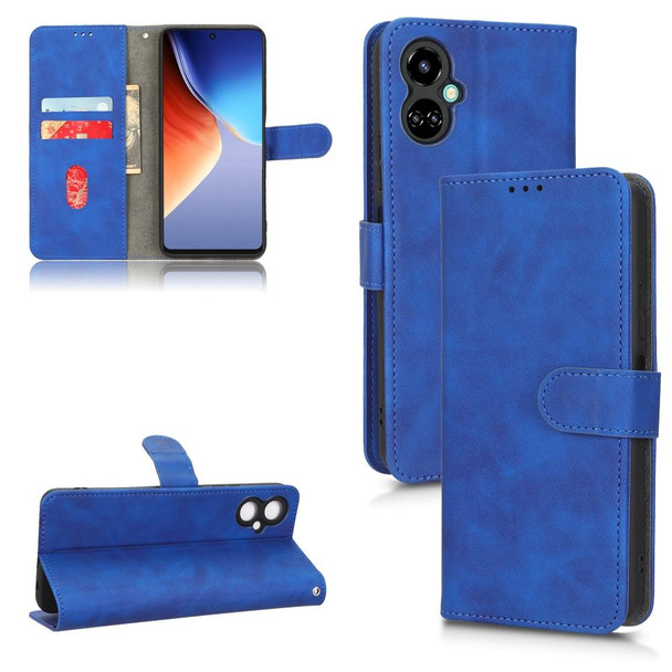 For Tecno Camon 19 Neo Skin Feel Magnetic Flip Leatherette Phone Case(Blue)