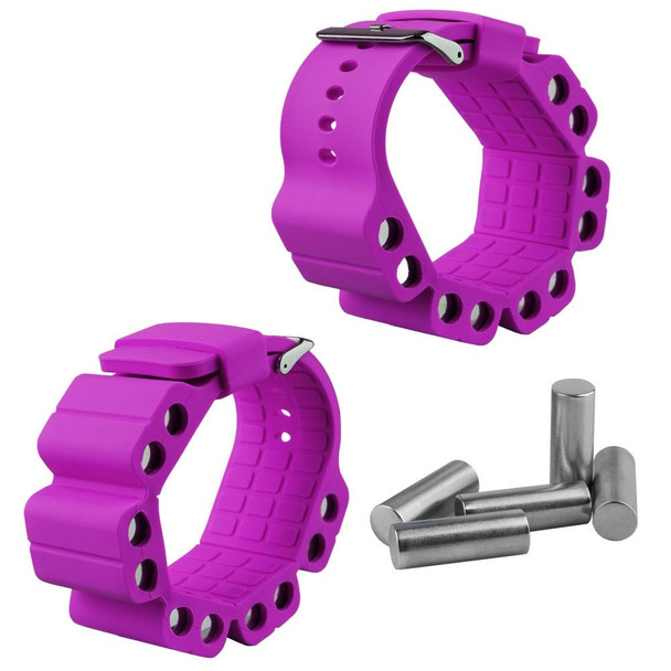 A Pair Outdoor Sports Running Fitness Yoga Load Bracelet Training Plus Heavy Silicone Wristband(Purple)