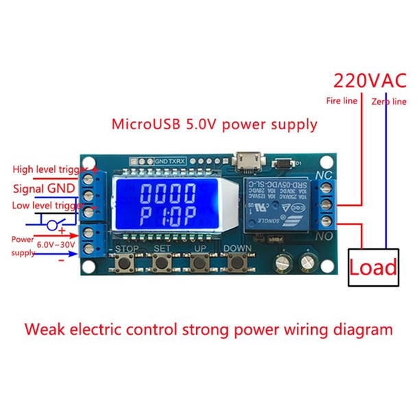 XY-LJ02 6-30V Micro USB Digital LCD Display Time Delay Relay Module Control Timer Switch