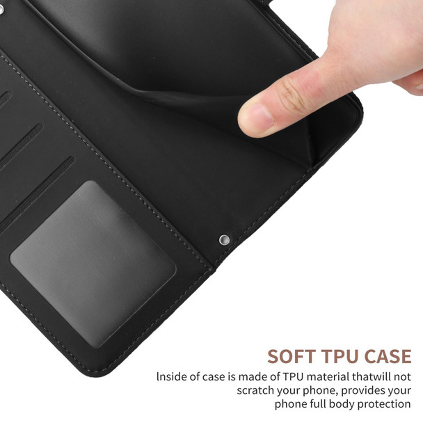 For Realme 9i 5G HT03 Skin Feel Butterfly Embossed Flip Leatherette Phone Case(Black)