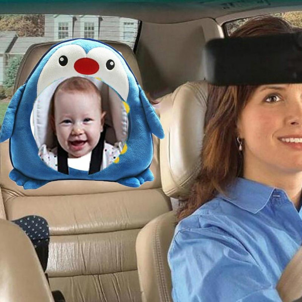 Baby Car Seat Reverse Car Rearview Mirror Pendant Plush Toy, Color:Penguin Mirror