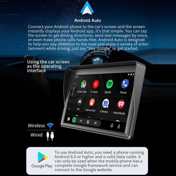 7 inch Wireless CarPlay Radio Multimedia Player 1080P IPS Touch Screen MP5 Radios Bluetooth Monitor