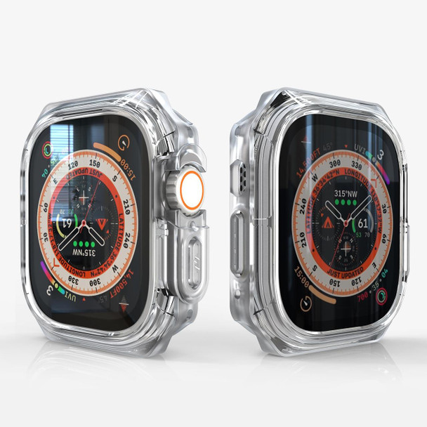 For Apple Watch Ultra 49mm Double Color Armor Shockproof Case(Transparent)