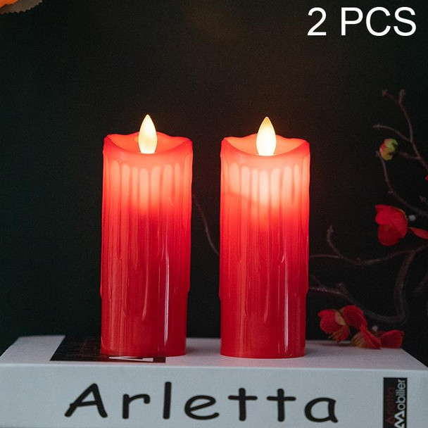 2 PCS Electronic Candle Light Swinging Wick Simulation Candle Lamp, Size: 5x15cm