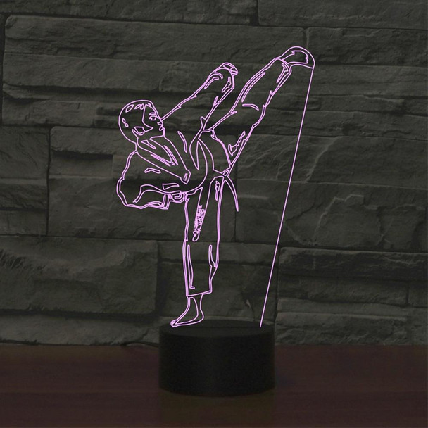 Black Base Creative 3D LED Decorative Night Light, Rechargeable with Touch Button, Pattern:Karate
