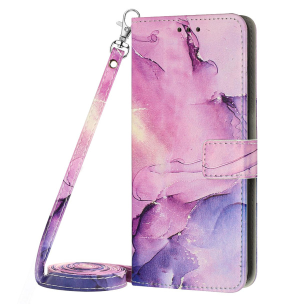 For Tecno Camon 19 Pro 5G Crossbody Painted Marble Pattern Leatherette Phone Case(Purple)