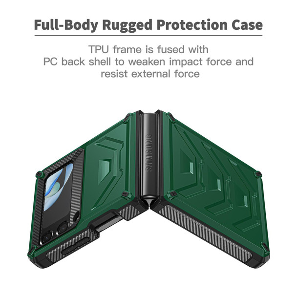 For Samsung Galaxy Z Flip4 5G SM-F721 Armored All-inclusive Shockproof Folding Phone Case(Green)