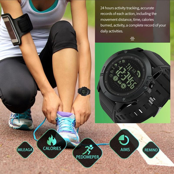PR1-2 1.24 inch IP68 Waterproof Sport Smart Watch, Support Bluetooth / Sleep Monitor / Call Reminder(Black)