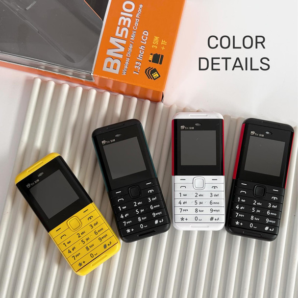 SERVO BM5310 Mini Mobile Phone, Russian Key, 1.33 inch, MTK6261D, 21 Keys, Support Bluetooth, FM, Magic Sound, Auto Call Record, GSM, Triple SIM (White)