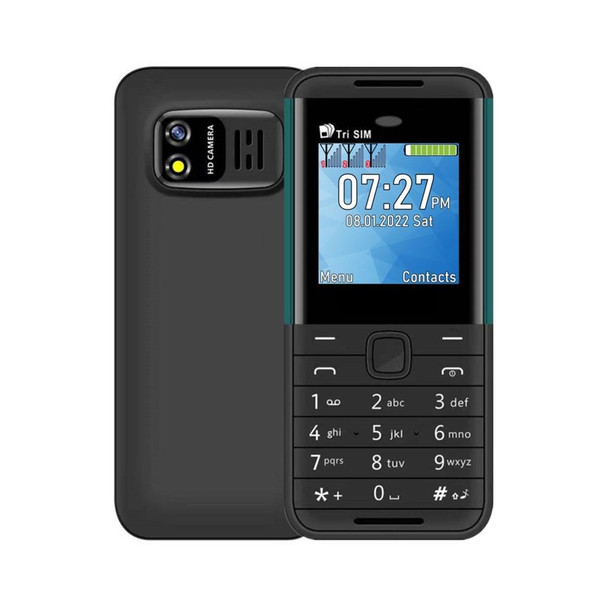 SERVO BM5310 Mini Mobile Phone, English Key, 1.33 inch, MTK6261D, 21 Keys, Support Bluetooth, FM, Magic Sound, Auto Call Record, GSM, Triple SIM (Black+green)