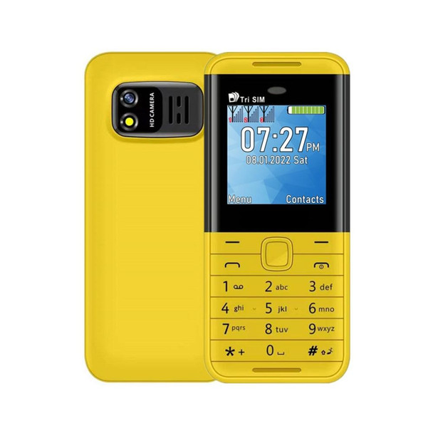 SERVO BM5310 Mini Mobile Phone, English Key, 1.33 inch, MTK6261D, 21 Keys, Support Bluetooth, FM, Magic Sound, Auto Call Record, GSM, Triple SIM (Yellow)