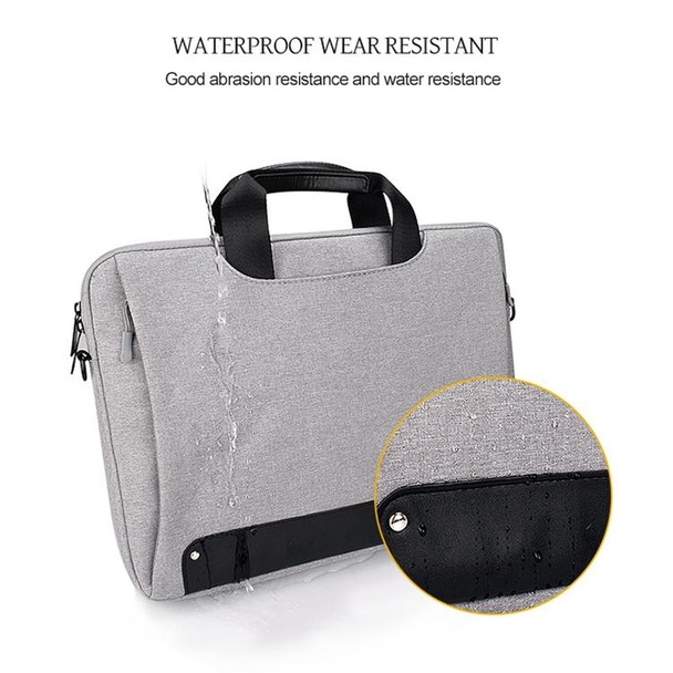 DJ08 Oxford Cloth Waterproof Wear-resistant Laptop Bag for 15.4 inch Laptops, with Concealed Handle & Luggage Tie Rod & Adjustable Shoulder Strap (Grey)