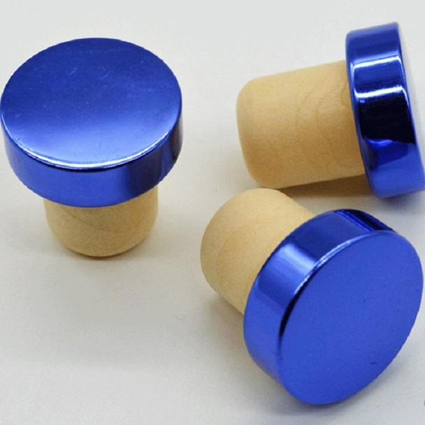 2 PCS Polymer Wine Stopper Cork Oak Stoppers with Metal Iron Cover, Color:Blue