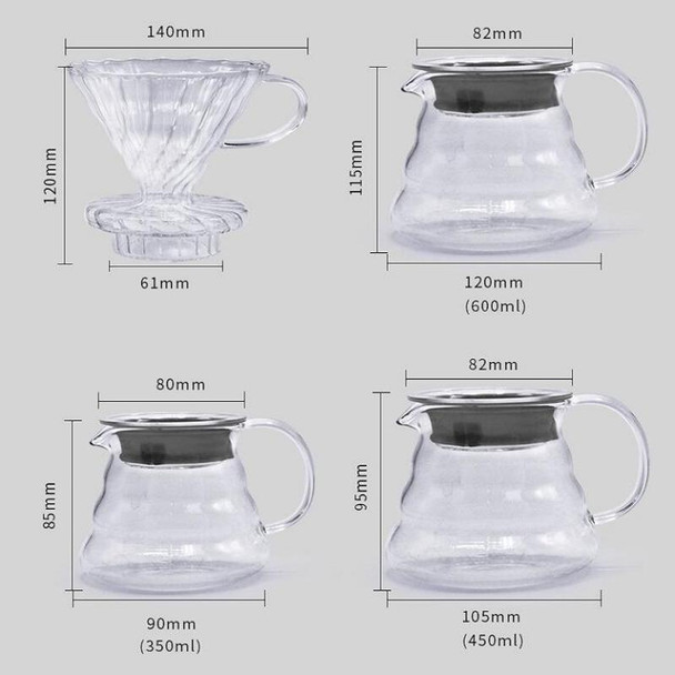 Heat-resistant Hand-made Coffee Glass Pot Cloud Coffee Sharing Pot, Specification:350ml Integrated Glass Filter Cup